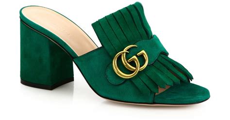 gucci mules green|gucci high heel mules.